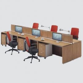 Newly Design Office Straight Shape Workstation/low Partition For Six Person
